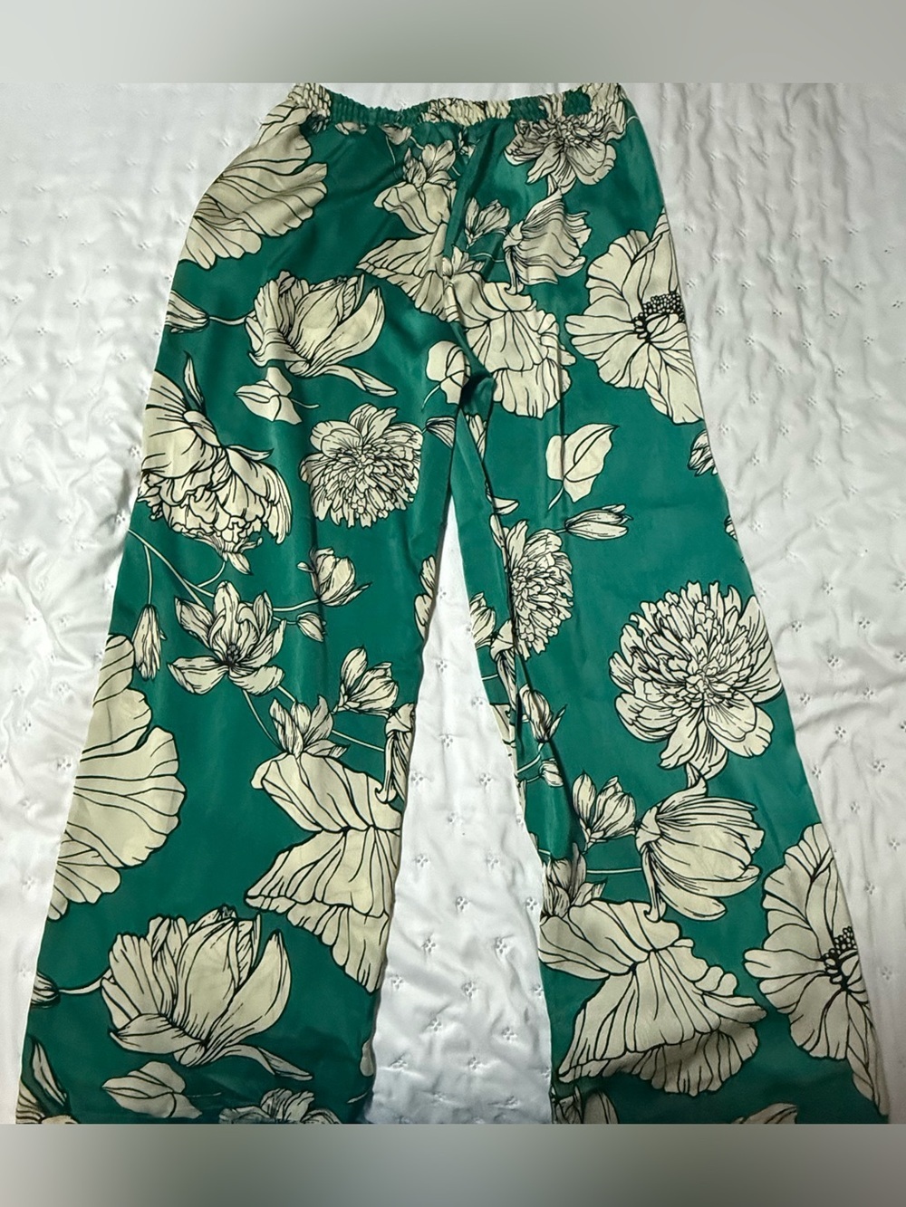 Rachel Green-Teal Floral Wide Leg Pants - Picture 3 of 3